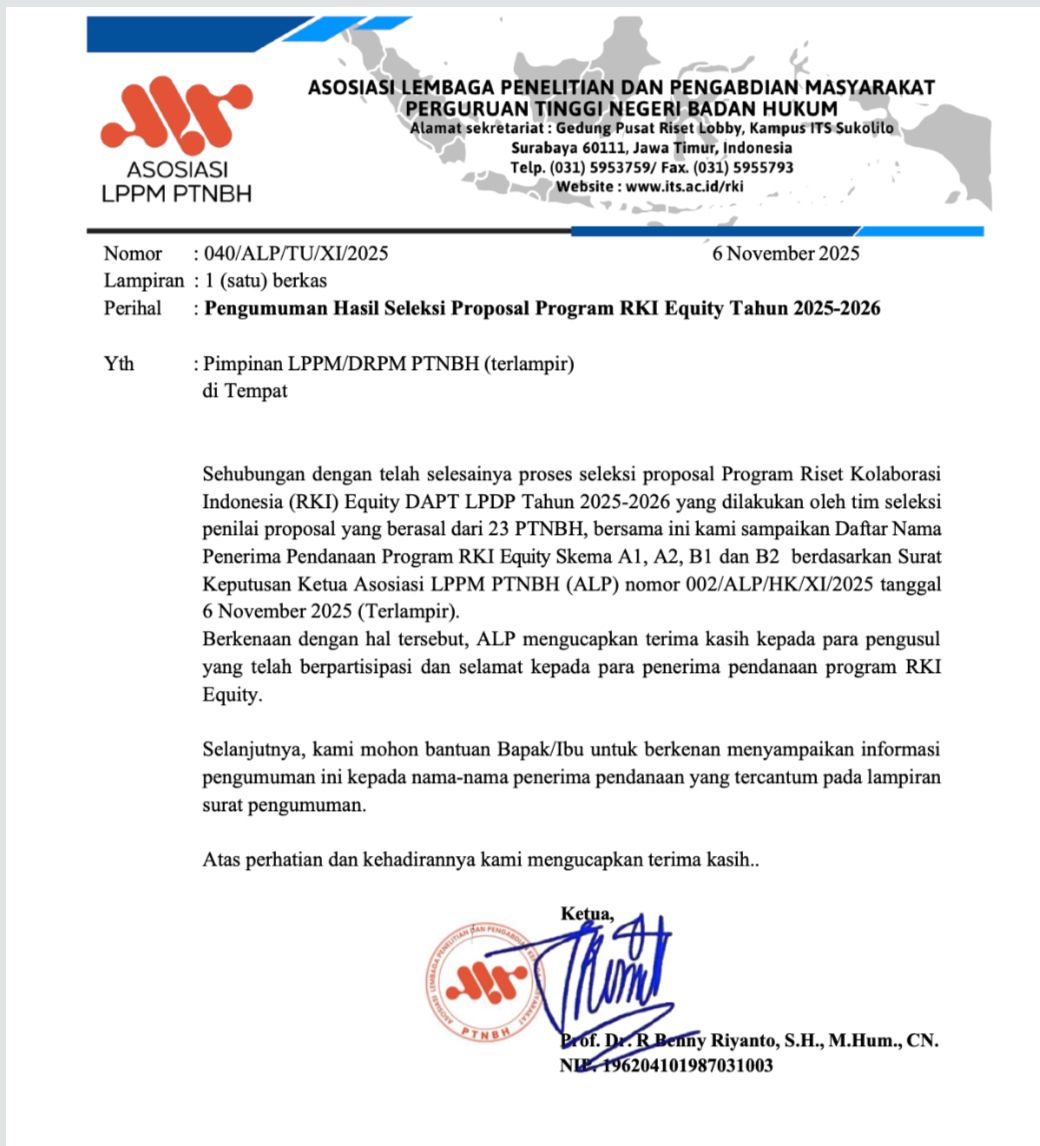 UPI Lecturer Selected as Research Partner in National RKI Equity Grant 2025–2026